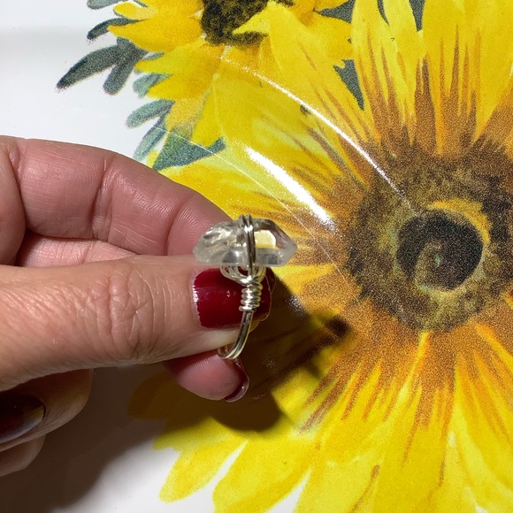 Clear Quartz wire wrapped ring handmade size 8:5 - Picture 3 of 7